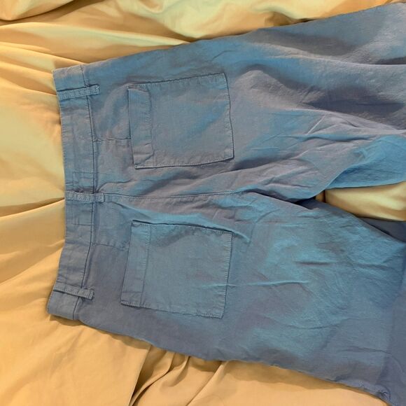 Frank & Eileen Wexford Wide Leg Linen Pant in Soft Blue Size 2 - Picture 5 of 5